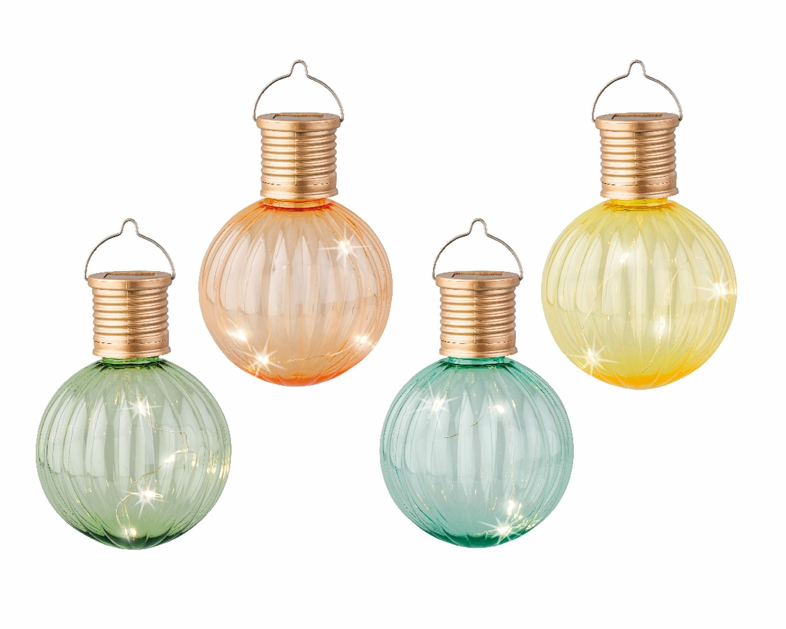 Lumineo 4 Coloured Hanging Solar Lights - Multi - Image 2