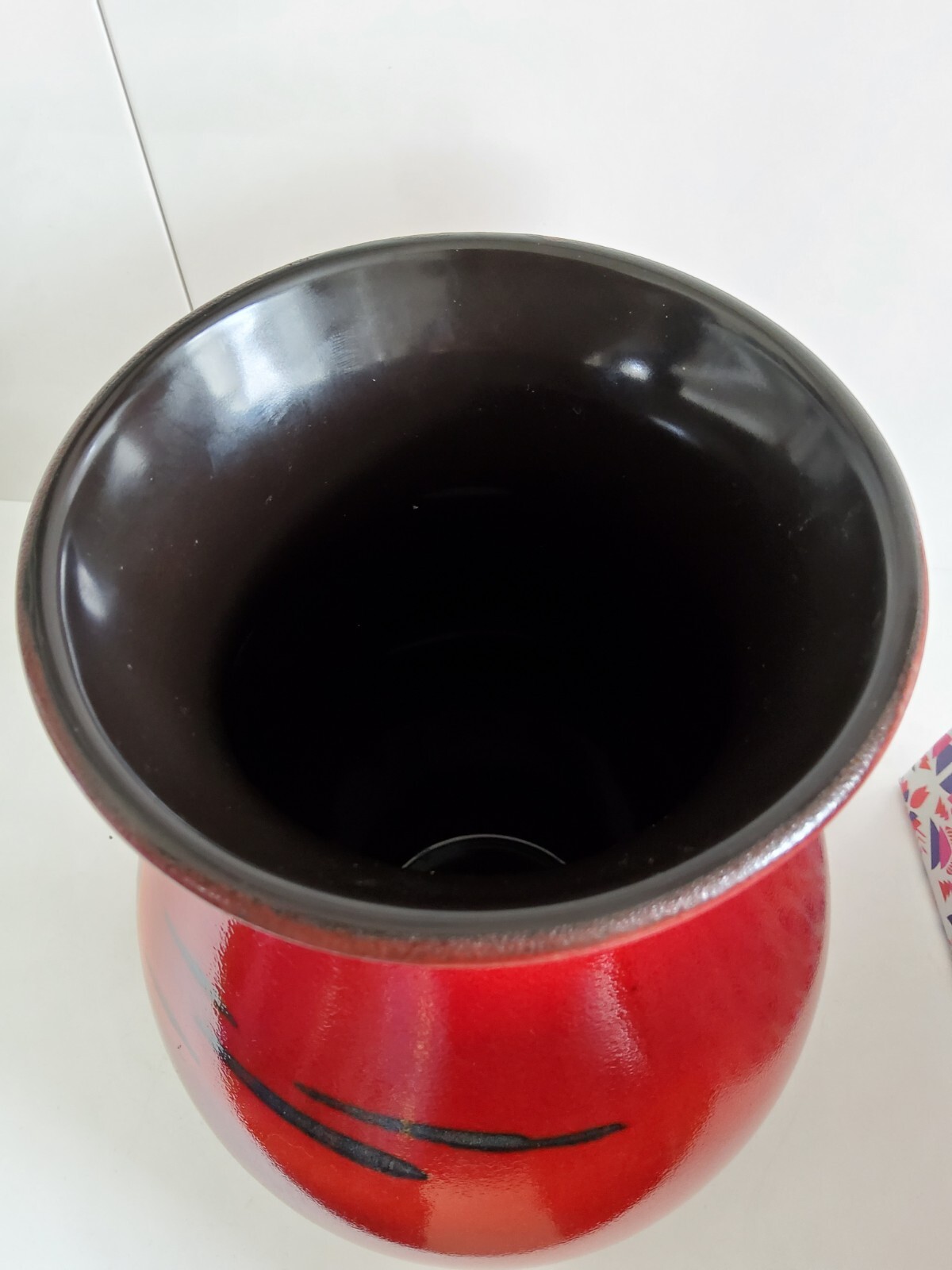 Poole Pottery Vase African Sky Red Black 26cm High Signed eBay