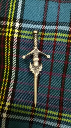 Scottish Kilt Pin Thistle Heritage Antique Finish 3.5"/Celtic Sword Pins Brooch - Picture 3 of 3