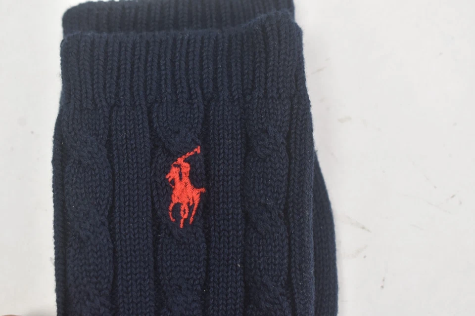 Ralph Lauren Polo Pony Damas Cable Tejido Bota Calcetines Azul Marino Suéter Tejido 4-10 Foto 3 de 4