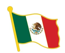 Mexican Wavy Flag Bike Motorcycle Hat Cap Lapel Pin HP4882