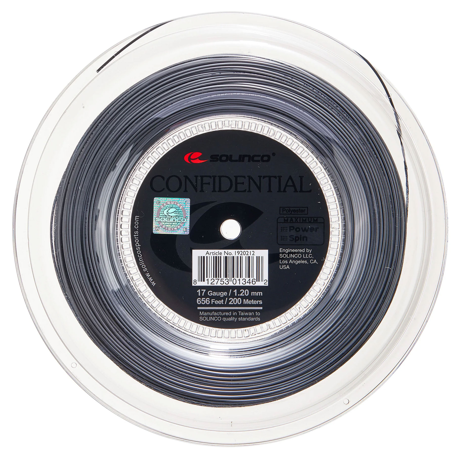 Solinco Confidential 17 1.20mm Tennis Strings 200M Reel