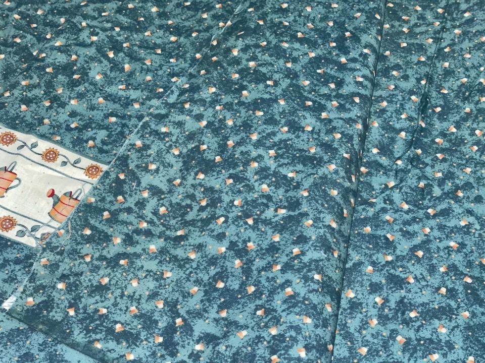 1 Yd Watering Cans Flower Pots Border Green by Debbie Mumm SSI Cotton Fabric - Image 3 of 4