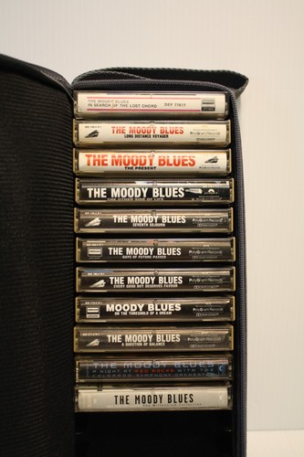 The Moody Blues, 11 Cassette Lot. And Case Logic Carrying Case.