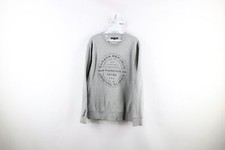 Banana Republic Mens Large Spell Out Big Logo Crewneck Sweatshirt Heather Gray
