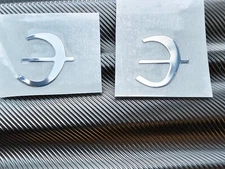 2Pcs Epiphone Guitar Bass Logo Neck Headstock Self-Adhesive Metal Sticker Silver