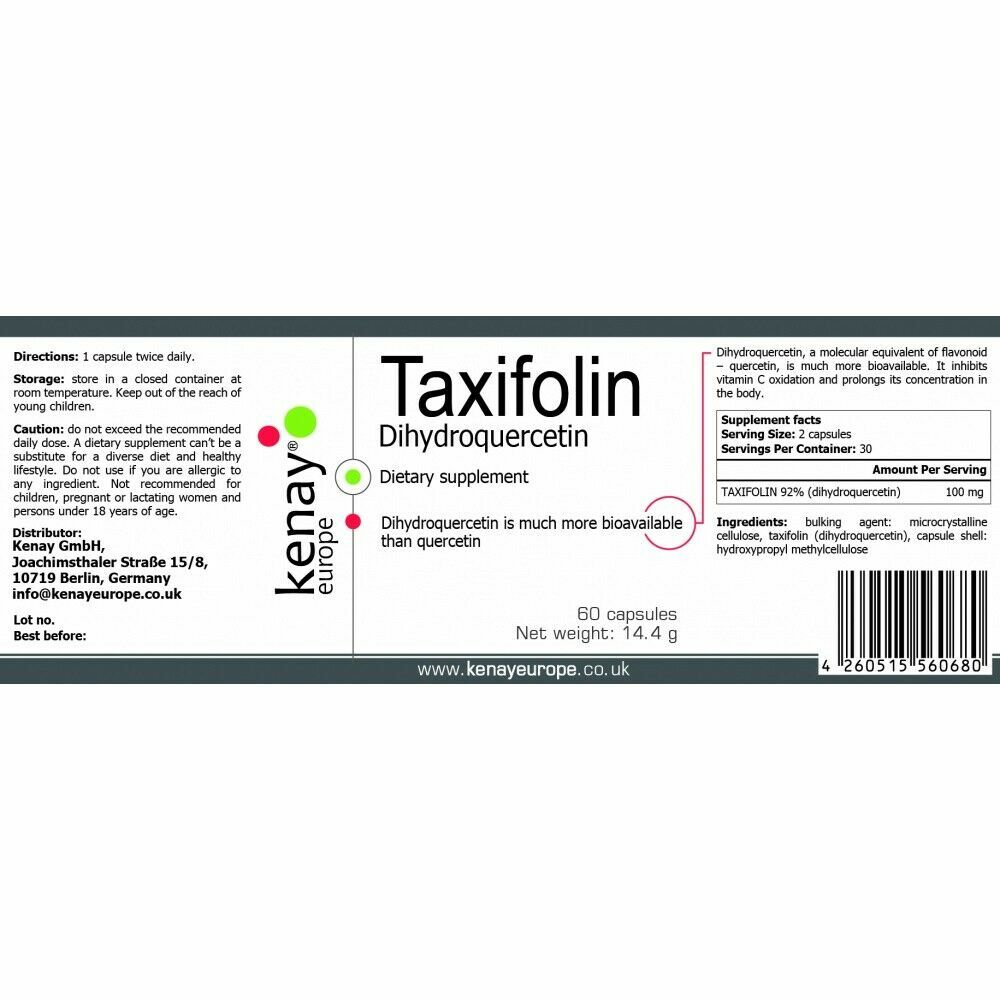 Taxifolin 93% Dihydroquercetin 50 MG 60 Gélules - Supplément ...