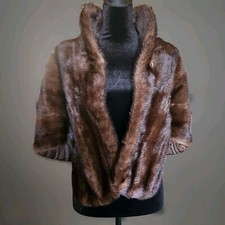 Joske's Of Texas Vintage Mink Shawl Dark Brown One Size