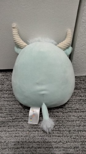 Squishmallow Iver the Highland Cow 8 pollici fuzzy verde menta Kellytoy Pasqua 2023 - Foto 2 di 3