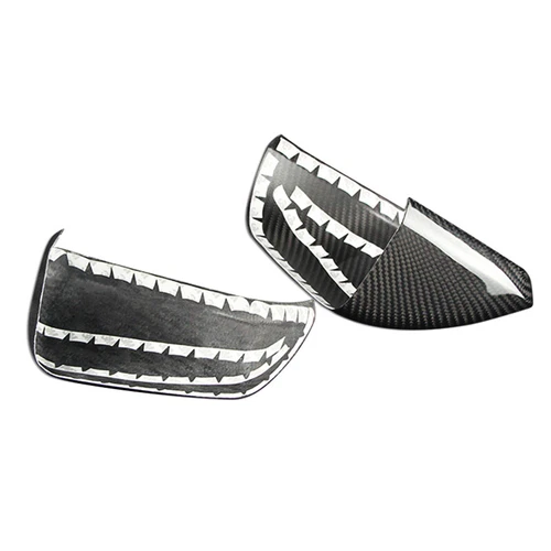 2PCS Real Carbon Fiber Door Side Mirror Cover Cap For 2015-2020 Ford Mustang - Picture 5 of 8