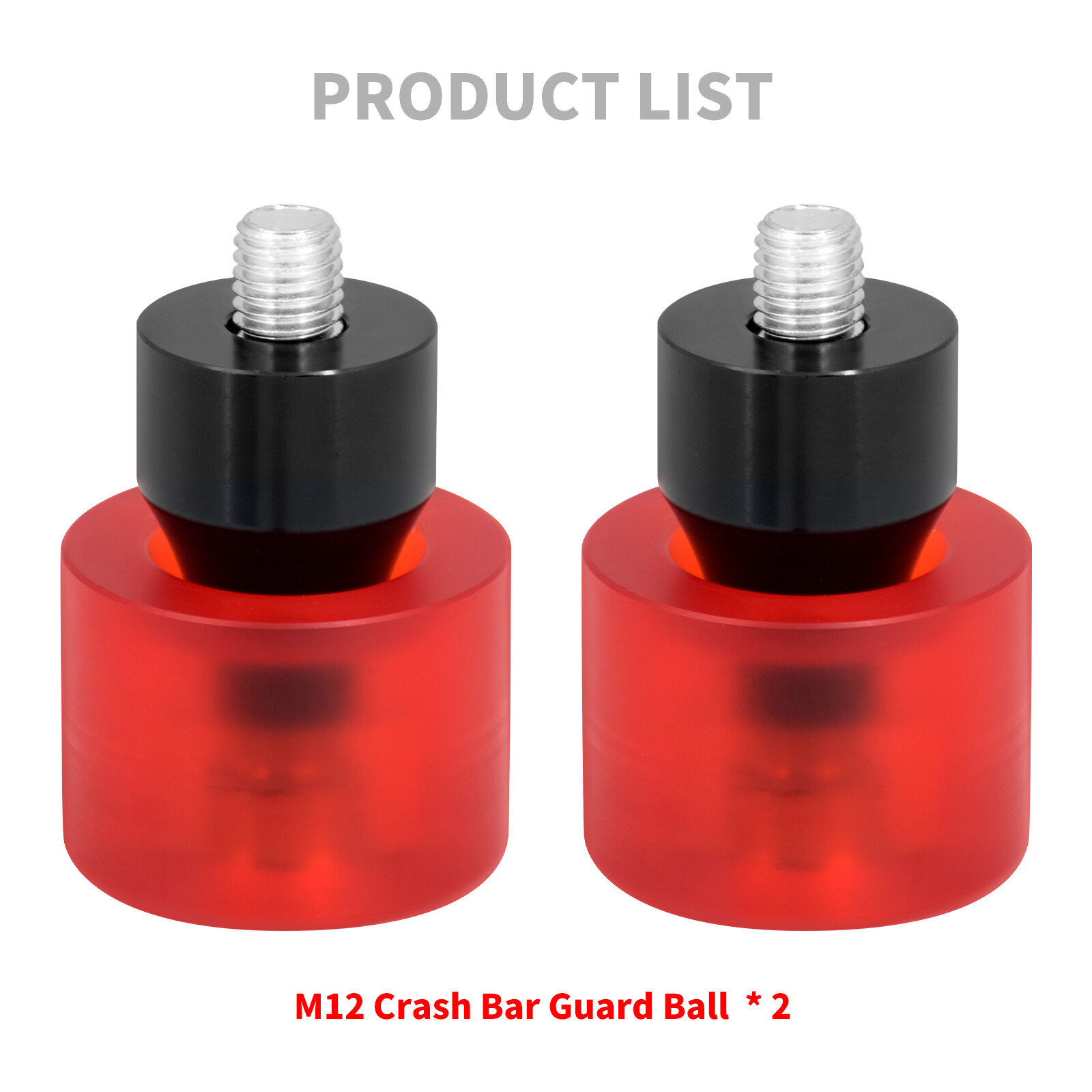 F&R Crash Bar Guard M12 Red Bars Screw End Cap Bolt Ball Fit For Harley Touring