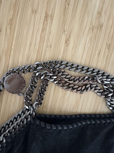 Stella McCartney Falabella Black Chain Shoulder Tote Bag Eco Leather Over Tote - 第 2/4 張圖片