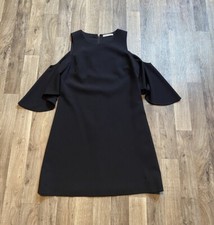 Alice + Olivia Dress Women’s 6 Classic Neutral Black Cold Shoulder Shift
