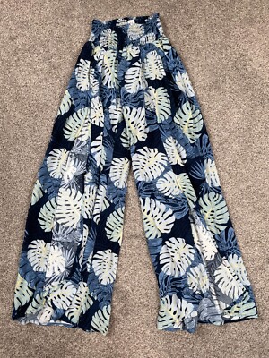 Hawaii Hangover Pants Womens Small Flowy Pullon Tropical Vacation Beach Swim