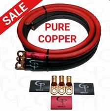OFC GP Car Audio Big 3 UPGRADE wiring Kit TRUE 1/0 AWG GAUGE Red Black