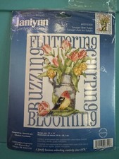 JANLYNN STAMPED CROSS STITCH NO. 007-0300 TANAGER WITH TULIPS