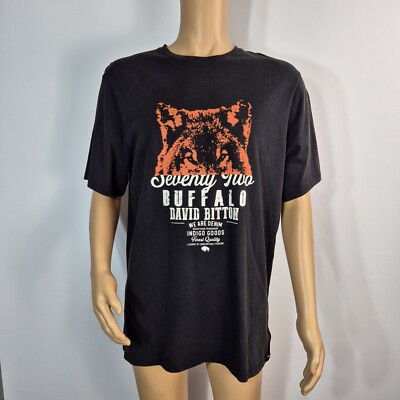 Buffalo David Bitton Men's T Shirt Size XXL Black Graphic Print Short Sleeve 09