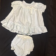 Vintage Lace Blue Ruffled Baby Girl Set 6Mo