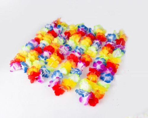 10X Fancy Hawaiian Flower leis Garland Necklace Dress/Party/Hawaii/Beach/Fun - Picture 5 of 7