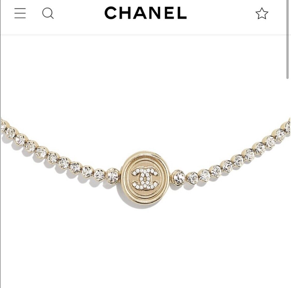 Auth Chanel CC Crystal Choker in Gold Hdw BNIB
