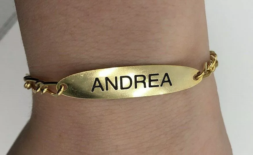 Gold plated shop name bracelets