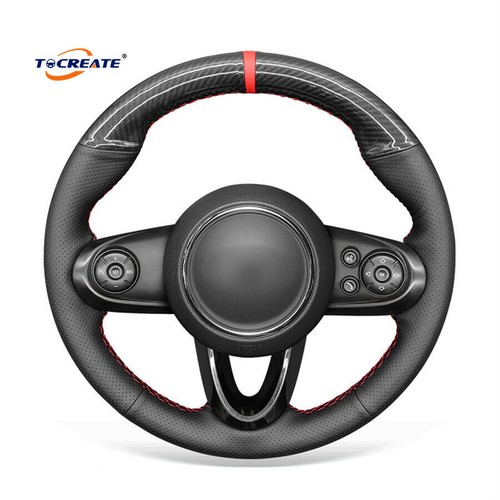 DIY PU Carbon Fiber Leather Steering Wheel Cover for Mini Clubman #TAXD - Imagen 1 de 11