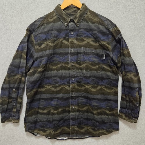 Vintage Woolrich Mens Shirt Size L Navajo Blanket Southwest Aztec Chamios Olive