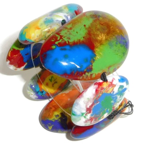 Sobral Pollock Wassily Reversible Large Beads Artist Made Statement Bracelet - Picture 4 of 14