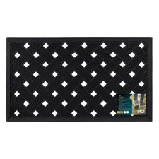 Image of JVL Lattice Scraper Black Rubber Studs Entrance Foyer Doormat, 40x70cm