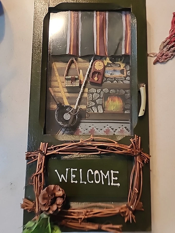 Caja de sombra de pesca de bienvenida equipo de pesca mirando dentro decoración de cabina  Foto 3 de 4