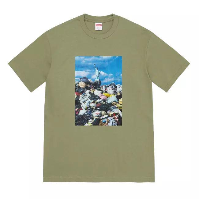 NWT Supreme SEALED Statue Of Liberty Trash T-Shirt Olive Men's L