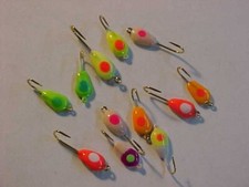 12 NEW ASSORTMENT JIGS SIZE 8 10 12 HOOKS ICE FISHING  mixed for rod reel line