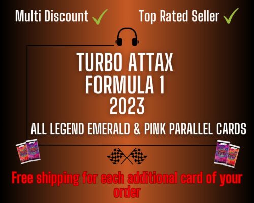 Turbo Attax Formula 1 2023 - ALLE LEGEND EMERALD & LEGEND Pink Parallel Cards - Picture 1 of 6