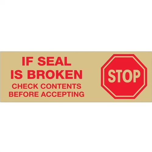 Tape Logic Packing Tape Stop if Seal is Broken 2" x 55 yard Roll (36 Roll/Case)