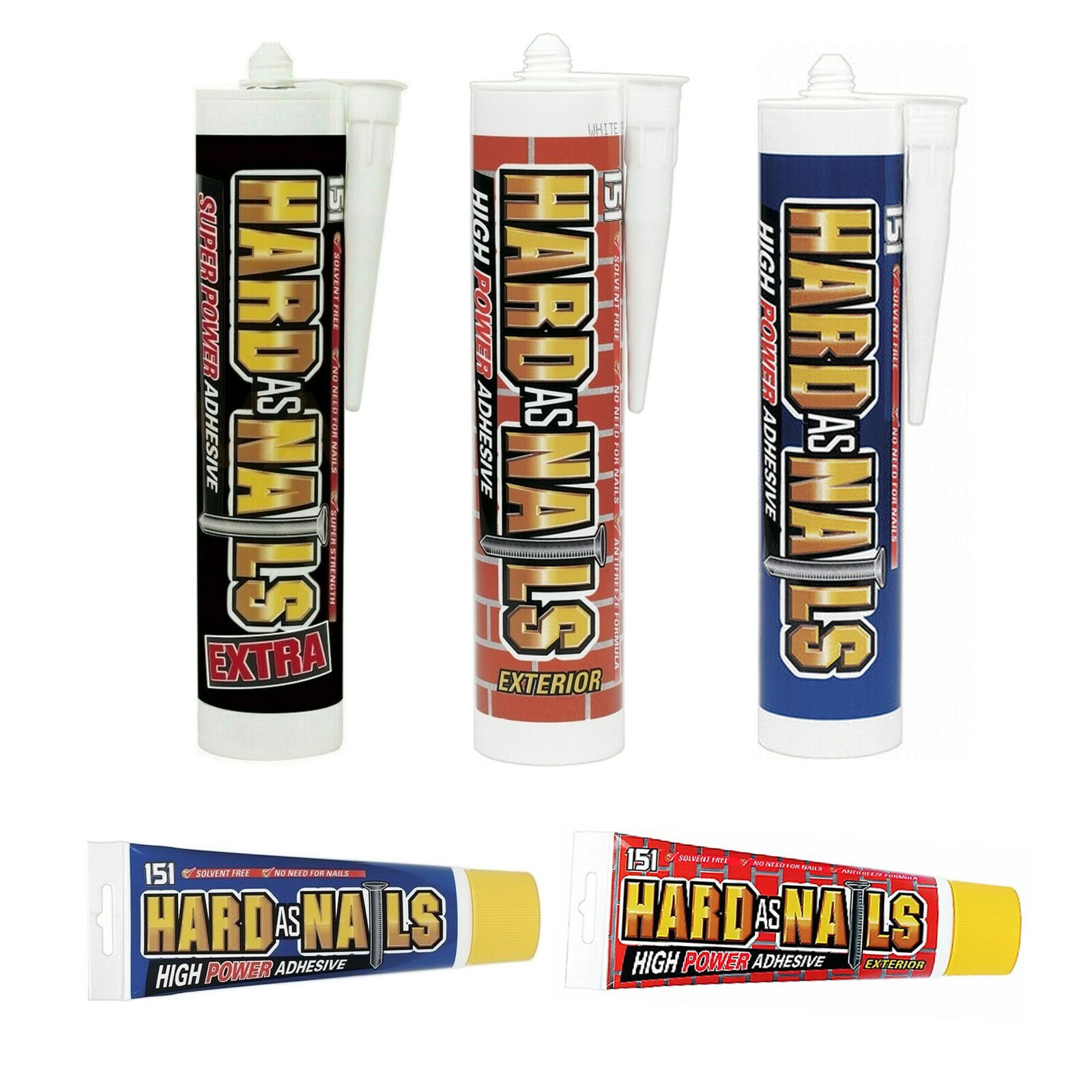 ADHESIVE GLUE HARD AS NAILS NO MORE NAILS EXTERIOR TUBE CARTRIDGE