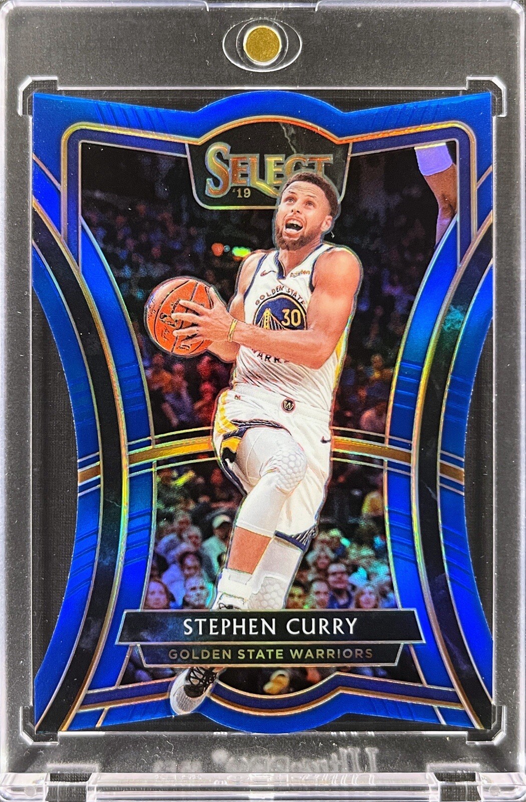 STEPHEN CURRY 2019-20 Panini Select #119 Blue Die-Cut Premier Level Prizm /249