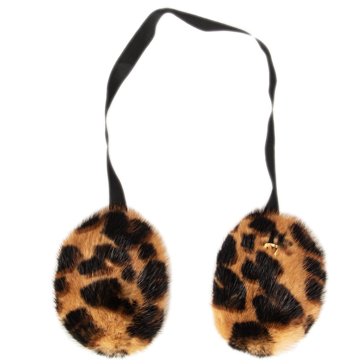 マスク 63361 auth LOUIS VUITTON beige LEOPARD PRINT FUR Earmuffs | eBay