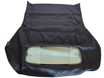 Fits: Ford Mustang 2015-21 Soft Top & Defroster window Haartz Black RPC Canvas
