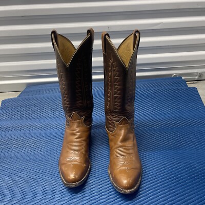 【美品】Tony Lama ウエスタンブーツ 6258 ブラウン US7.5D TONY LAMA BROWN COWHIDE LEATHER ROUND TOE COWBOY WORK BOOTS Men's