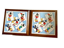 Image of Chef Mickey Mouse 1928-1988 2 Ceramic Trivets Framed in Wood NEW in Box