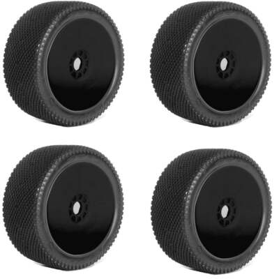Powerhobby J-Zero 1/8 Buggy Tires Black Dish Wheels (4) Medium Soft Unglued