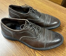Allen Edmonds 5551 Strandmok Brown Leather BROGUE Cap-Toe Size 9.5D Dainite Sole