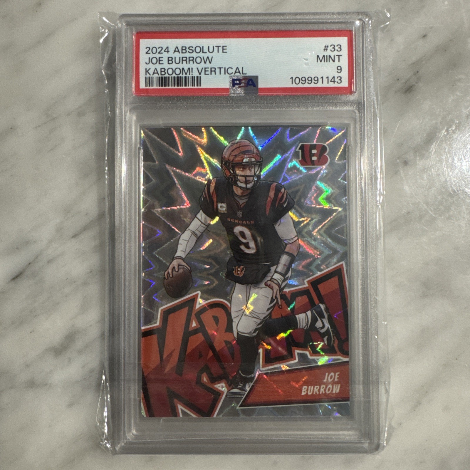 2024 Panini Absolute Kaboom SSP Joe Burrow #33 PSA 9
