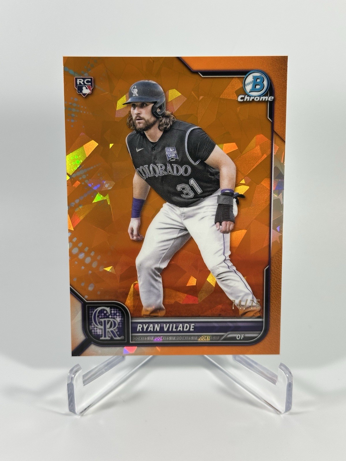 2022 Bowman Chrome Ryan Vilade #14 Rookie RC Orange Sapphire Refractor /75