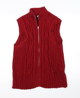 Northern Reflections Damen Pullover rot durchgehender Reißverschluss Größe L