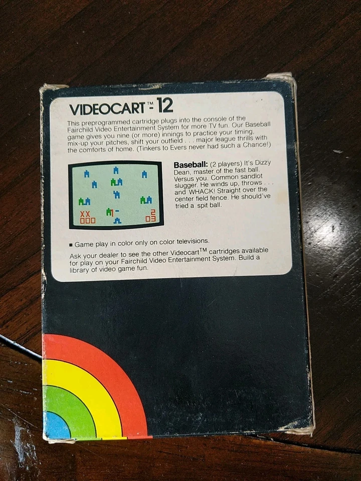 Fairchild Video Game System Cartridge Videocart 12 Baseball with Box - Image 2 of 4