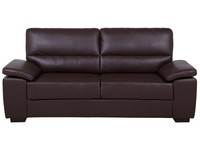 Klassisches Sofa 3-Sitzer Dicke Armlehnen Kunstleder Braun Vogar