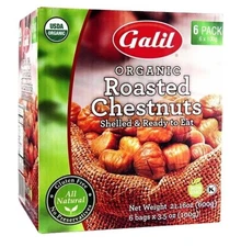 New Organic Chestnuts Roasted & Peeled Chestnut Gluten Free Vegan Pack of 6pcs