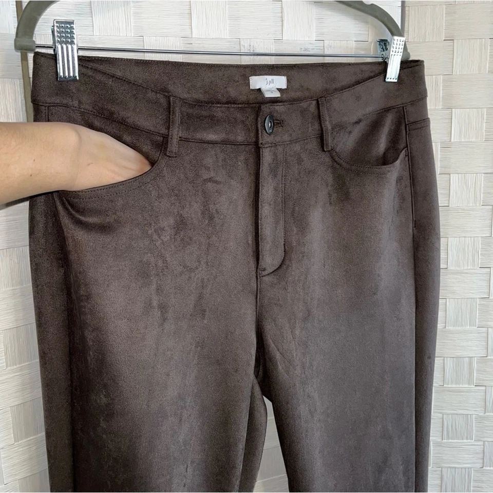 Pantalones de gamuza sintética para mujer Jill talla 10 marrón moca playa boho contemporáneos suaves Foto 3 de 4