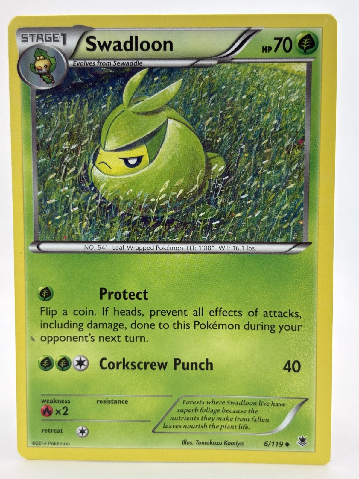 Pokemon - Swadloon #6/119 - Regular Uncommon - 2014 Phantom Forces - NM